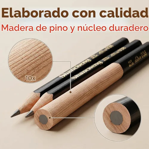Vista 7 de Naroote Lápices de construcción, 10 Uds. Lápices de carpintero duro, rojo, azul, 2 núcleos, hexágono, 2 cabezas, bricolaje, carpintería, marcador