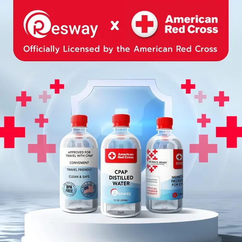 Vista 2 de Resway Agua destilada de la Cruz Roja Americana Botellas de viaje para máquinas resmed, Respironics, humidificador personal Suministros médicos