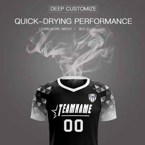 Vista 5 de Camiseta de fútbol personalizada, uniforme, unisex, juvenil, equipo deportivo con pantalones cortos, número de nombre impreso