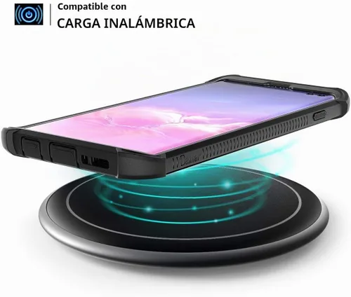 Vista 7 de Dexnor Funda para Galaxy S10 Plus con protector de pantalla, transparente, resistente, de cuerpo completo, a prueba de golpes, parte trasera dura