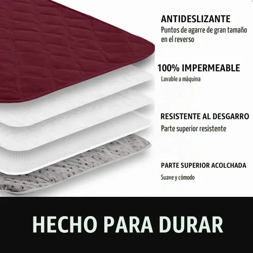 Vista 2 de GORILLA GRIP® Manta impermeable para perro, funda de sofá para perros, 30 x Borgoña
