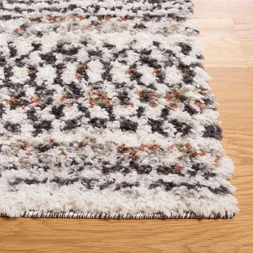 Vista 8 de SAFAVIEH Jericho Shag Collection - Alfombra de pasillo, 2 pies 3 pulgadas x 6 pies, color negro y óxido, no desprende pelusa y de fácil cuidado, 1.2