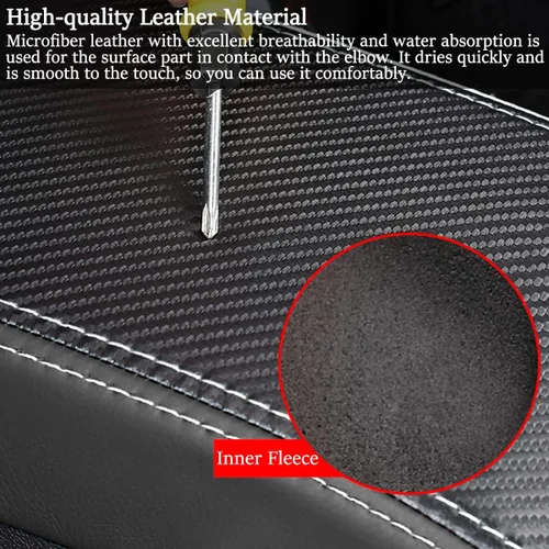 Vista 4 de Funda impermeable para reposabrazos de automóvil Dodge Challenger 2015-2023, resistente a los arañazos, protección de cuero, accesorios de negro