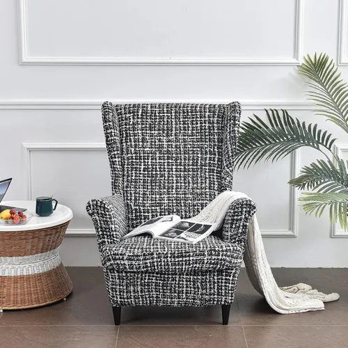 Vista 39 de Eco-Ancheng Funda para silla Wingback, 2 piezas, respaldo de ala, fundas de elastano para sillón con respaldo de ala, fundas para sillón con parte