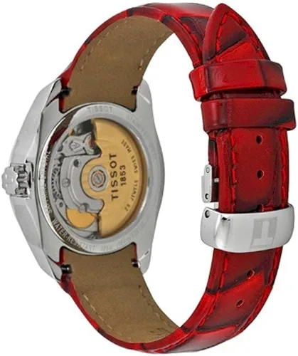 Vista 3 de Tissot Reloj de cuero con esfera plateada T0352071603101 T-Classic de 1.260 in para mujer, Classic