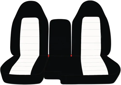 Vista 19 de Cubreasientos de camiones de dos tonos/vehículos utilitarios Ford Ranger/Explorer Mazda Navajo/Serie B (asientos separados, 60/40) con Negro y azul