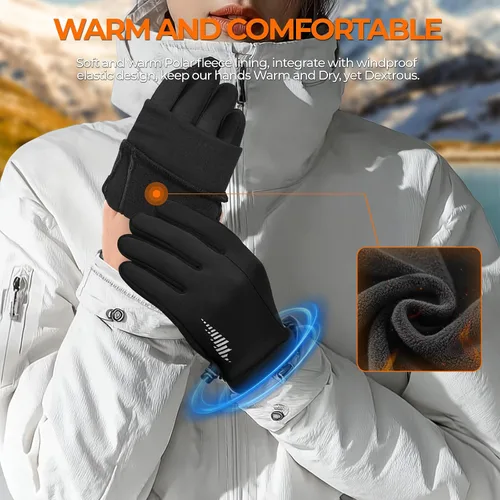 Vista 3 de rivmount Guantes de invierno para mujeres y hombres para clima frío, correr, conducir, ciclismo, resistente al agua y pantalla táctil, guantes