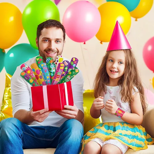 Vista 7 de Childom 36 piezas Pulseras de cumpleaños con cierre, regalos de pulseras para fiestas, decoraciones de cumpleaños, rellenos de bolsas de golosinas