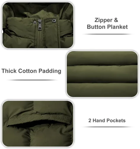 Vista 5 de FARVALUE Women's Winter Coat Thicken Puffer Jacket Warm Bubble Coat with Removable Hood