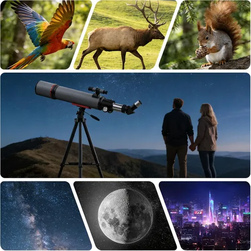Vista 7 de Telescopios de 3.543 in para astronomía de adultos, telescopios de alta