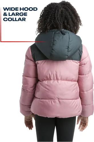Vista 5 de Reebok Chaqueta de invierno para niñas Chaqueta de esquí acolchada pesada con forro polar para niñas (4-16)