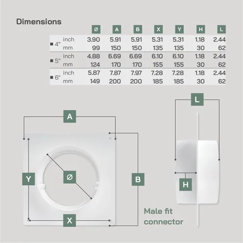 Vista 2 de Vent Systems Conector de conducto de ventilación de aire de 4 pulgadas, brida de tubo de ventilación recta, placa de conector de conductos