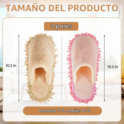 Vista 3 de Jecery 2 pares de pantuflas de microfibra para limpieza de suelos de chenilla, limpiadores de tabla base, herramientas de limpieza para el hogar