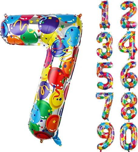 Vista 76 de Globos gigantes de helio de aluminio de 40 pulgadas, color negro, globos digitales grandes del número 0 para decoración de fiesta de cumpleaños