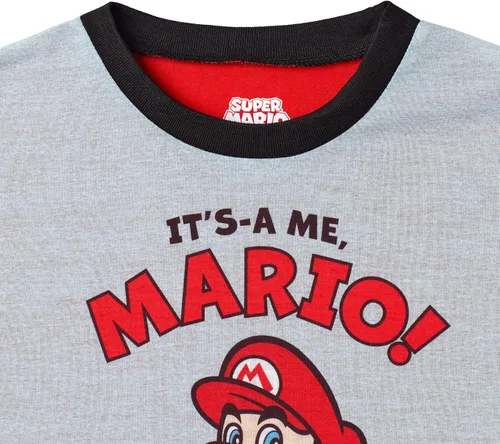 Vista 6 de Pijamas Super Mario para niños Juego de 4 piezas de ropa de dormir para niños, camisas de dormir y pantalones de pijama para niños grandes