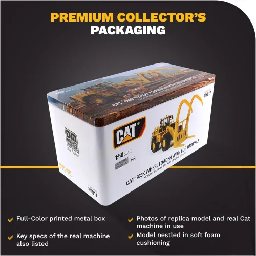Vista 6 de Diecast Masters 1:50 Caterpillar 988K Cargadora de ruedas con garra - Serie High Line 85917