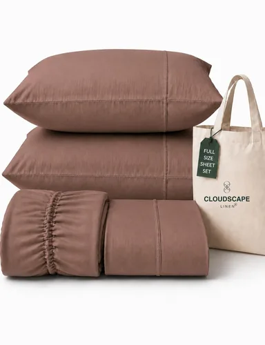 Vista 51 de CLOUDSCAPE LINEN 400TC 100% Egyptian Cotton Luxury Twin Bed Sheets - White