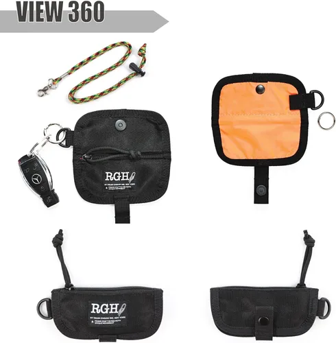 Vista 9 de Rough Enough - Monedero pequeño FOB para llaves de coche, cartera EDC para hombres con cordón