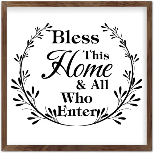 Vista 12 de Wood Sign with Frame 7"x7",in The World You Will Have Tribulation,But I Have Overcome The World,Farmhouse Rustic Wooden Sign with Quote for Wall Art