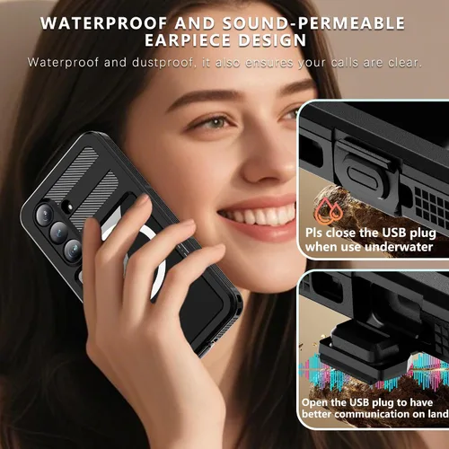 Vista 7 de Hllhunkhe Funda para Samsung Galaxy S26, [protector de pantalla integrado] [IP68 impermeable a prueba de polvo] [compatible con MagSafe] Cubierta