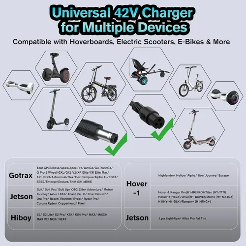 Vista 6 de Carsty Cargador de Hoverboard de 42V, cargador de scooter