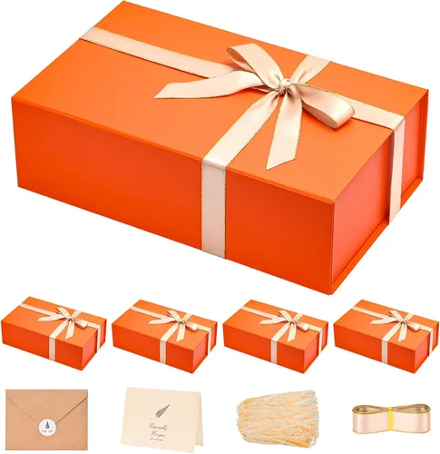Vista 58 de LIFELUM Square Gift Box with Magnetic Lid, Card, Sticker, Ribbon, Shredded Paper Filler for Business, Wedding, Birthdays