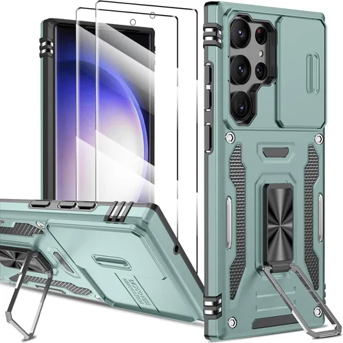 Vista 29 de Funda magnética para Samsung Galaxy Note 20 Ultra con soporte de anillo [con protector de pantalla] [Compatible con carga inalámbrica MagSafe] Funda