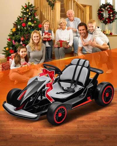 Vista 9 de Go Kart eléctrico de 24 V para niños a partir de 6 años o más Negro