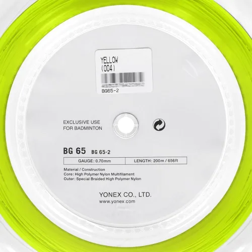 Vista 3 de YONEX BG 65 Cuerda de bádminton 656.2 ft (660 pies) - Amarillo