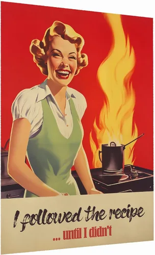 Vista 16 de Impresión retro de cocina – Divertido póster de los años 50, impresión retro de cocina, arte de pared de cocina feliz ama de casa, decoración retro