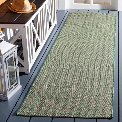 Vista 10 de Safavieh Colección Courtyard CY8022 Alfombra, 2 pies x 3 pulgadas x 5 pies, aguamarina y gris, impermeable, fácil de limpiar, sin pelusa