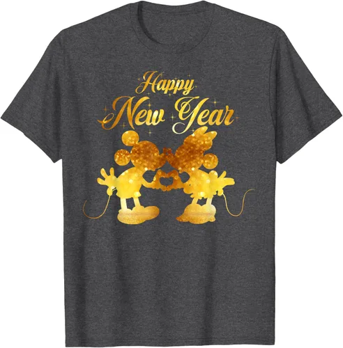 Vista 27 de Disney Camiseta de Año Nuevo Mickey & Minnie Happy New Year Silhouette, Negro
