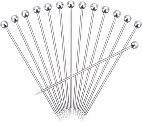 Vista 7 de Paquete de 45 palillos de cóctel de acero inoxidable para martini