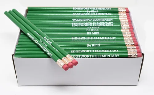Vista 13 de Pencil Guy Lápices redondos impresos personalizados promocionales.-500 por caja Rosado