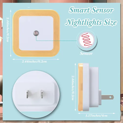 Vista 2 de Hortsun Paquete de 24 Luces Nocturnas LED que se Enchufan a la Pared con Sensor Inteligente de Oscuridad Automático, Luces Enchufables Automáticas