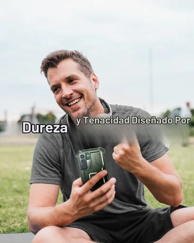 Vista 4 de Dexnor - Funda para Samsung Galaxy S22, [con protector de pantalla y soporte integrados] Funda protectora de grado militar resistente con protección