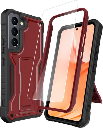 Vista 8 de Funda para Samsung Galaxy S22 5G (solo no es compatible con Plus o Ultra), funda de protección de grado militar con protector de pantalla HD y Negro