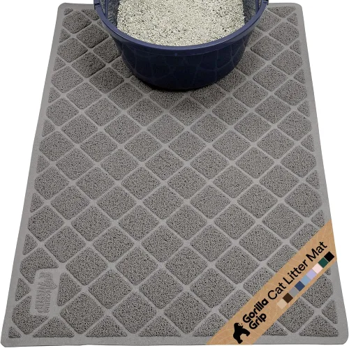 Vista 44 de GORILLA GRIP Tapete para caja de arena para gatos, resistente al agua, respaldo texturizado, fácil de limpiar, menos residuos y suelos limpios, 17 x