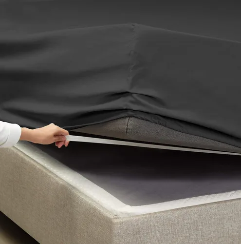 Vista 6 de Juego de sábanas de lujo Juego de cama de lujo, bolsillo extra profundo Juego de sábanas ajustable, sábana de arriba y 2 fundas de almohada, ropa