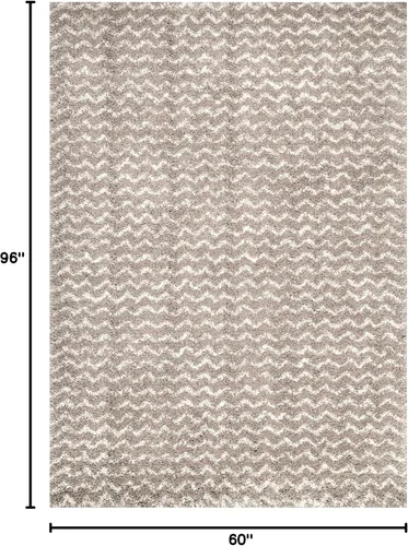Vista 2 de nuLOOM Cuellar Chevron Shag - Alfombra de área (5 x 8 pulgadas), color crema