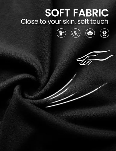 Vista 3 de ZOOSIXX Pantalones de pijama negros suaves para mujer, pierna ancha, cómodos, informales, para descansar, yoga, pantalones capri de 22 pulgadas 30