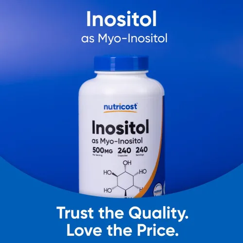 Vista 5 de Nutricost Cápsulas de inositol de 500 mg, 240 cápsulas – Cápsulas vegetales, sin OMG, sin gluten (mio-inositol)