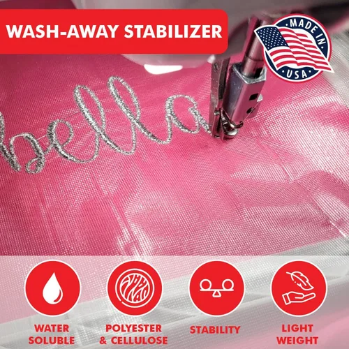 Vista 3 de Superpunch Wash Away - Estabilizador de bordado soluble en agua, rollo de 9 pulgadas x 10 yardas, película transparente para bordado a máquina
