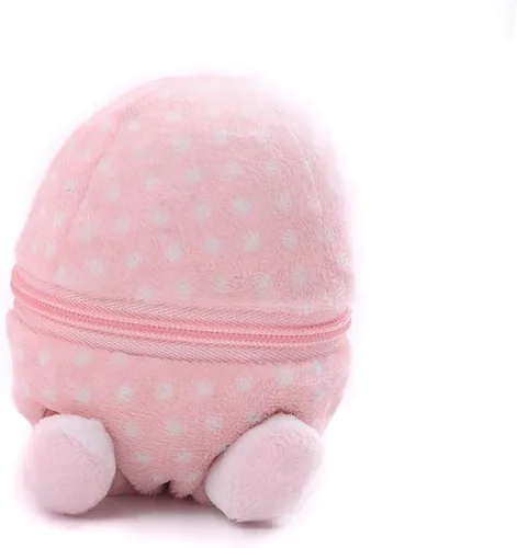 Vista 3 de Plushland - Muñeco de peluche (6 pulgadas), diseño de animal de peluche dentro de un huevo con cremallera; regalo ideal para niños y niñas