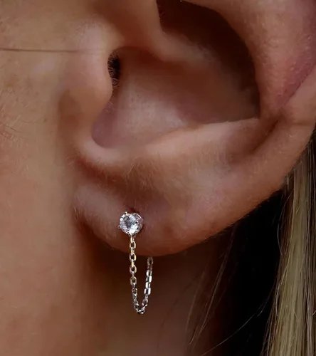 Vista 3 de MODRSA 20g 16g Tragus Piercing Jewelry Helix Earrings Threadless Flat Back Earrings for Women Forward Helix Cartilage Earring Tragus Jewelry Medusa