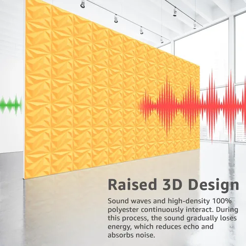 Vista 7 de Art3dwallpanels Paneles acústicos 20 unidades, paneles de pared insonorizados, paneles de amortiguación de sonido, paneles de pared 3D, paneles