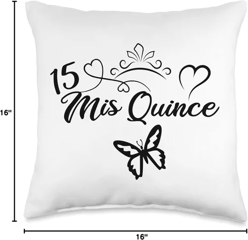 Vista 4 de Quinceanera Mis 15 Anos 15th Membrillo Almohada