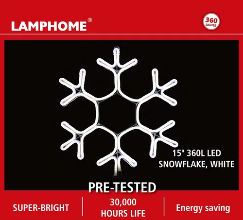 Vista 2 de LAMPHOME Decoración navideña de copo de nieve de 15 pulgadas, 360 luces LED, uso en interiores y exteriores, para Navidad, fiesta, festival