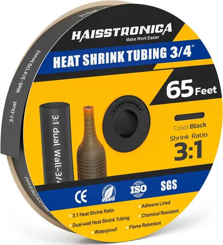 Vista 35 de haisstronica Tubo termorretráctil 3:1, relación de encogimiento, tubo termorretráctil de grado marino forrado con adhesivo para el hogar, automoción