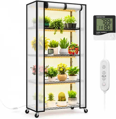 Vista 12 de FREELICHT Soporte para plantas con luz de cultivo de 5 niveles